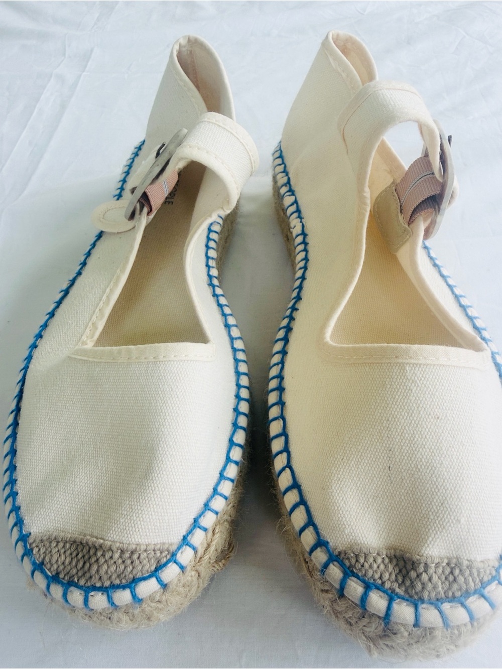Free People Sz 10 Cream Surfside Maryjane Shoes, soft canvas NWT
